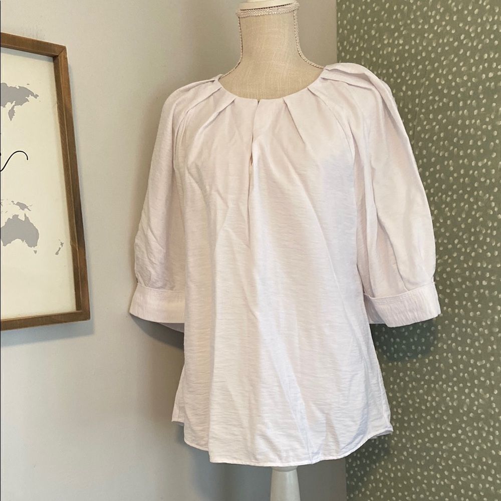 Soft Surroundings White Cusco Lightweight Chic Blouse Size Medium